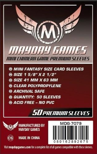 50 Mayday Games Premium Mini Chimera Game Sleeves (43 x 65 MM) MDG7079